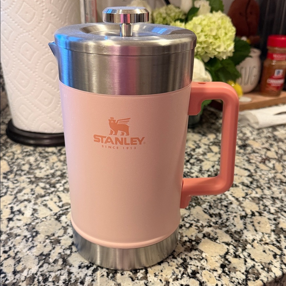 NWOT Stanley Pink Insulated Stainless Steel French Press Coffee Pot with Handle
